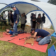Kinder beim Laserbiathlon am Hessentagsstand des SCR Fulda